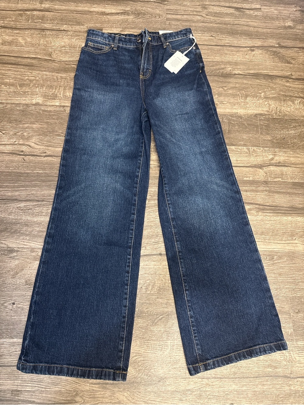 NWT Free Assembly High Rise Wide Leg Jeans Size 2 Dark Indigo - Picture 3 of 9